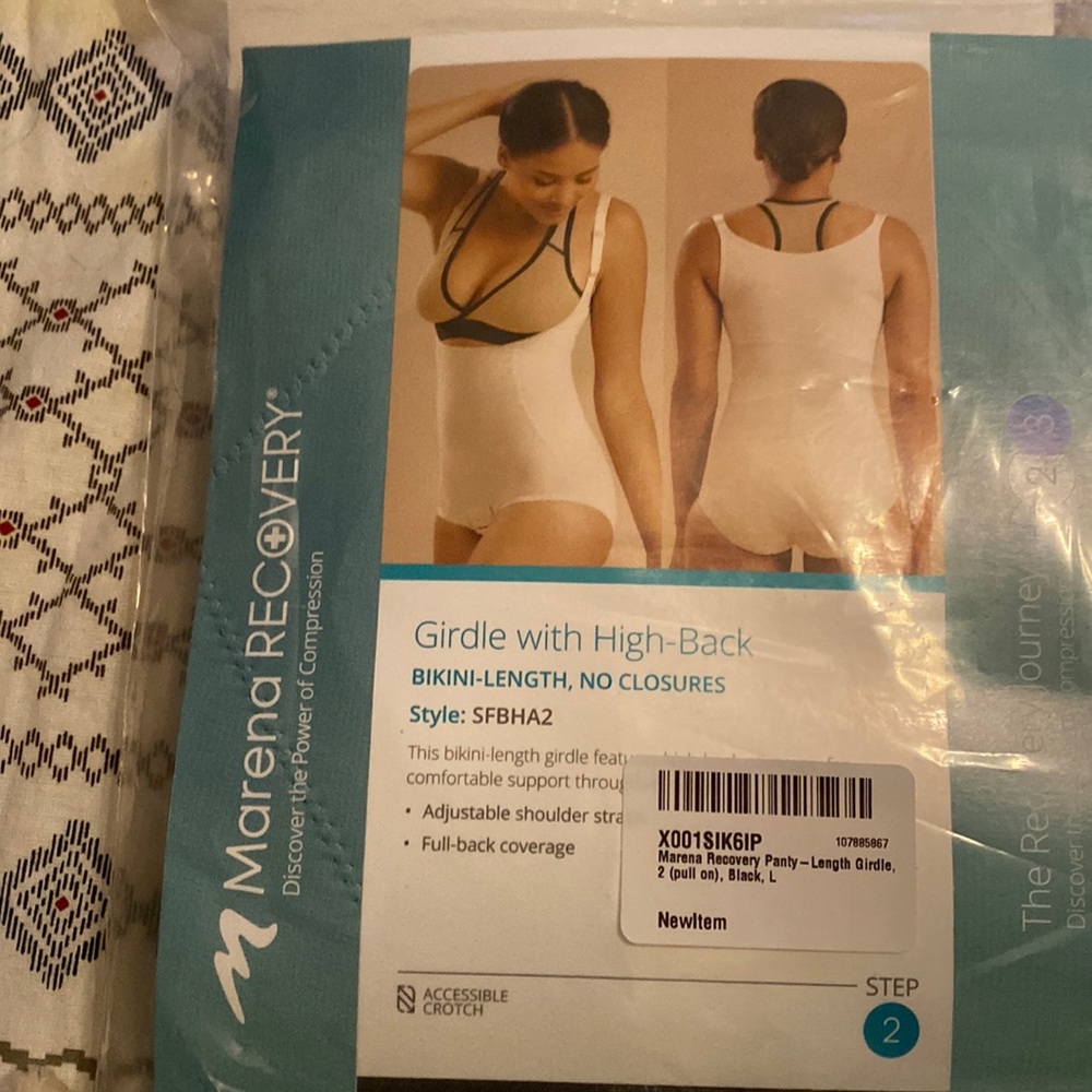 Marena Recovery Girdle With High Back Bikini Length Black Large